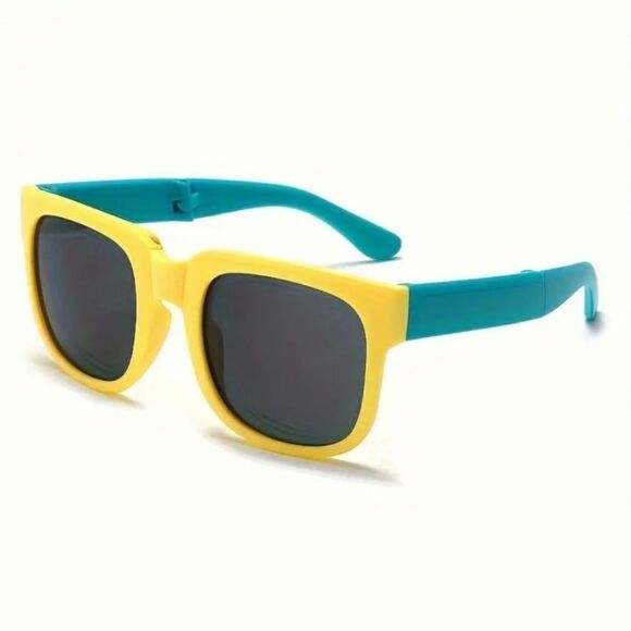 Unisex folding color block sunglassess - Picture 1 of 5